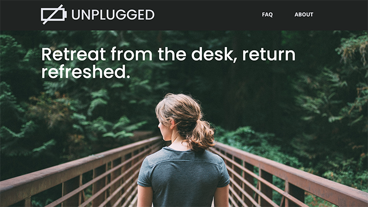 Unplugged retreat example webpage